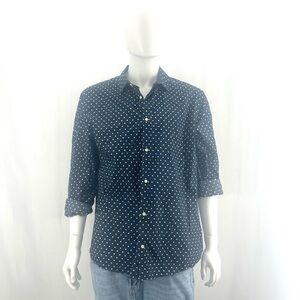 H&M Men's Blue Polka Dot Button Down Shirt